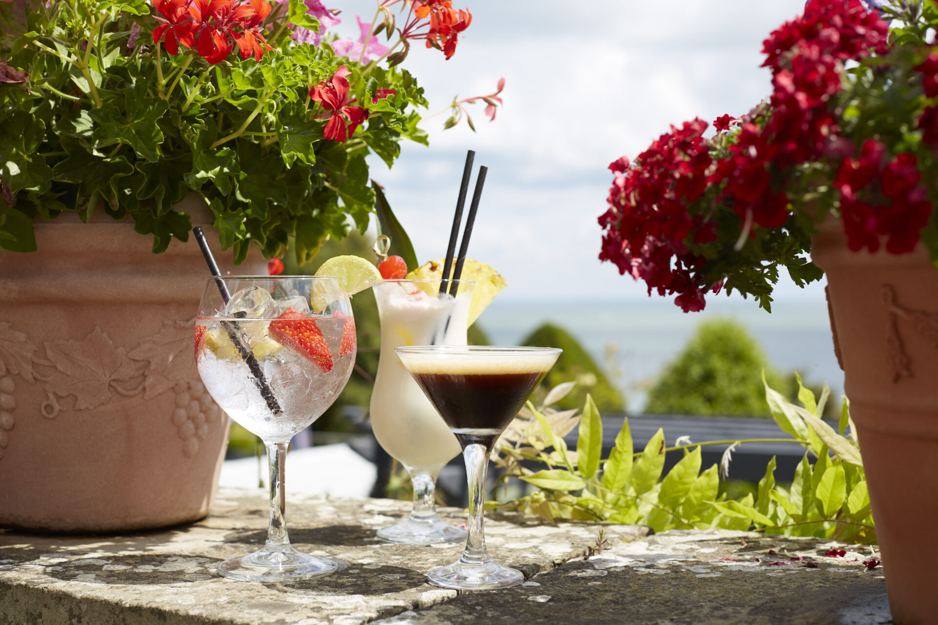 Luccombe Hall Hotel Cocktails in the Gardens, Shanklin, Isle of Wight