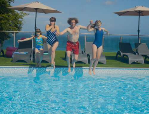 Family Fun in the Outdoor Pool, Luccombe Hall Hotel